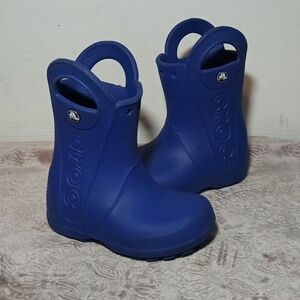 CROCS Kids Vibrant Blue Rain Boots